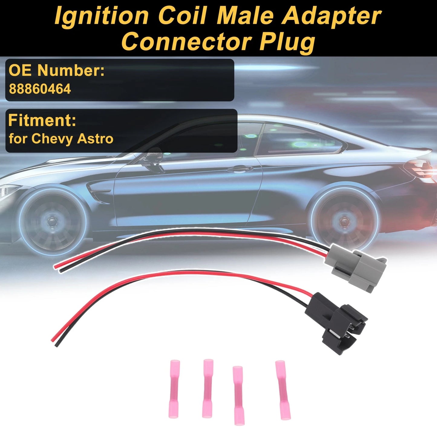 Set of 4 Pin Ignition Coil Connector Plugs for Chevy Astro (No. 88860464)