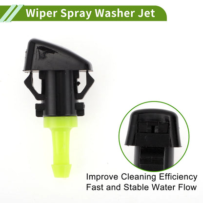 2X Windshield Washer Nozzle with Y Hose Connector for Chrysler Town (2008–2016)