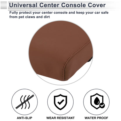 Center Console Cover for Car (12.6"x6.3"x1.97", Light Brown)