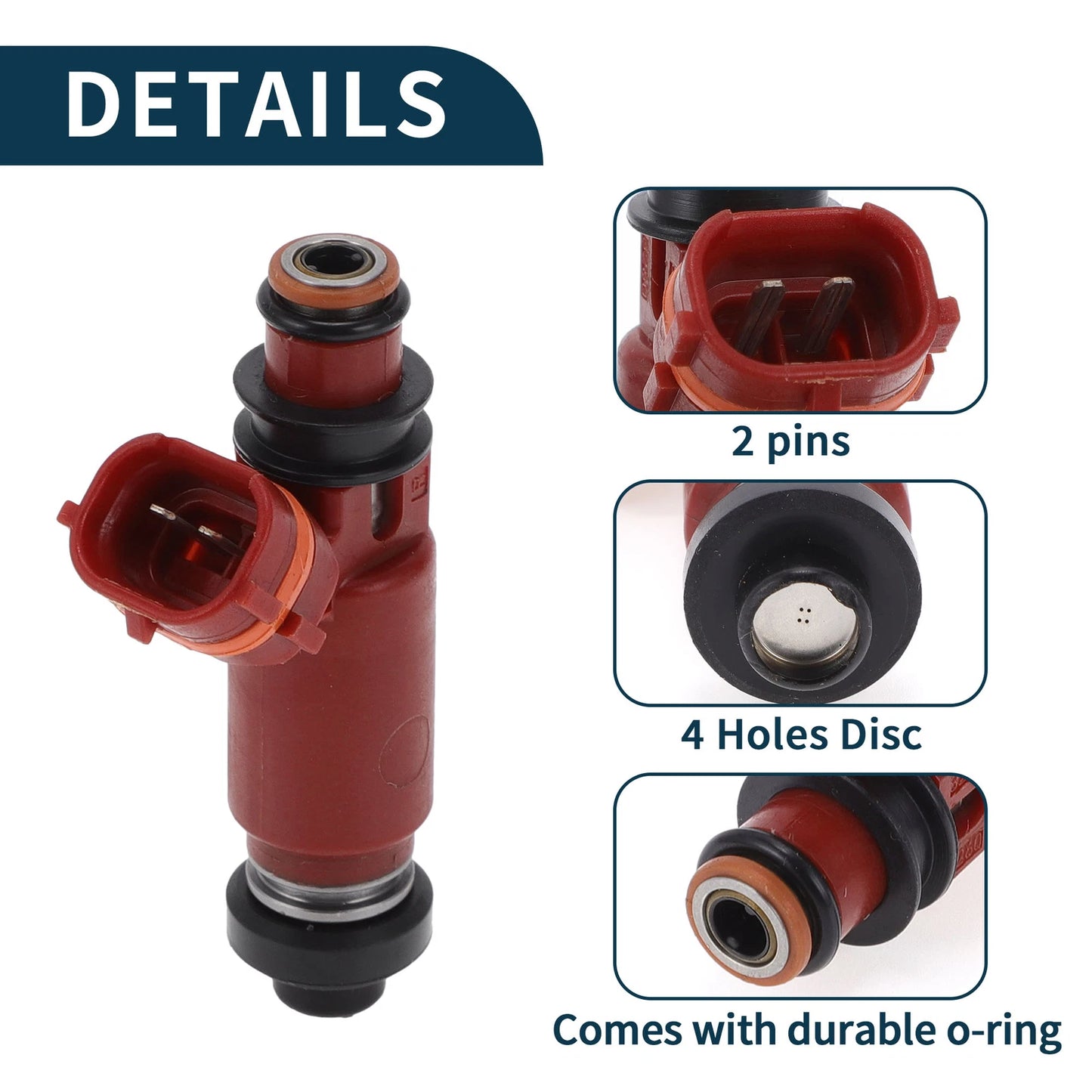 Fuel Injector No. 91173903 for Chevy Metro LSi 1.3 (1998–2001) 1 Pc Red