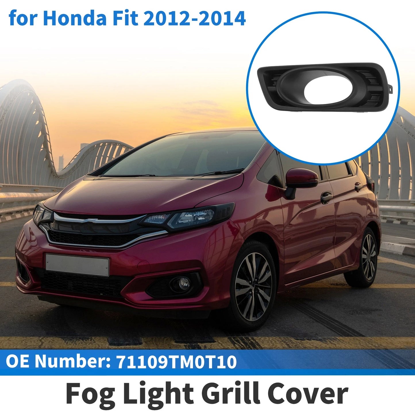 Front Left Fog Light Grill No. 71109TM0T10 for Honda Fit (2012–2014)