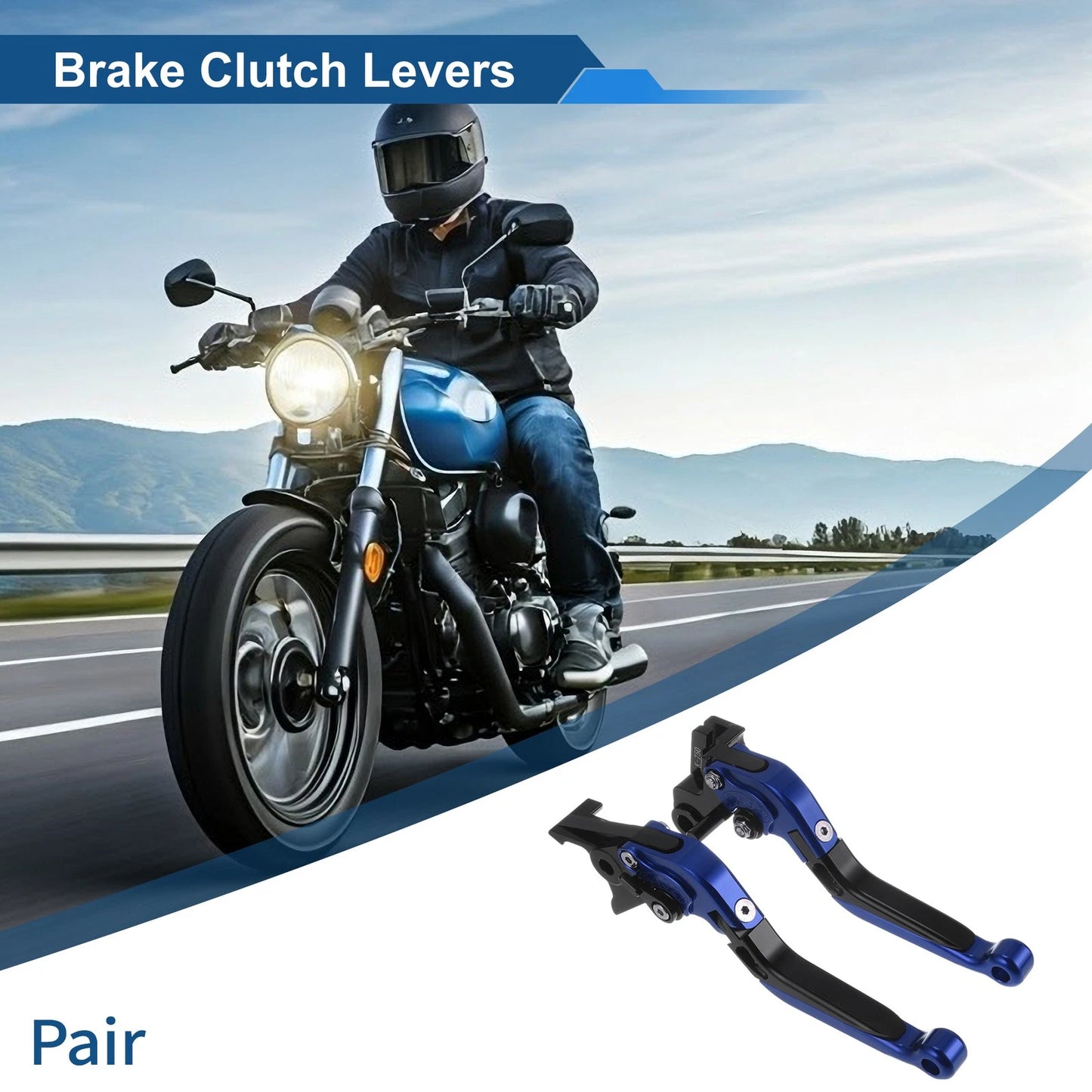 Adjustable Brake Clutch Lever for Kawasaki Vulcan S 650 (2015–2023) Blue Black