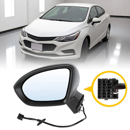 3Pin Left Side Door Mirror Black for Chevy Cruze (2016–2019) Sedan/Hatchback