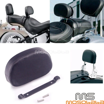 Black Backrest Pad Cushion for Harley Softail Short Sissy Bars