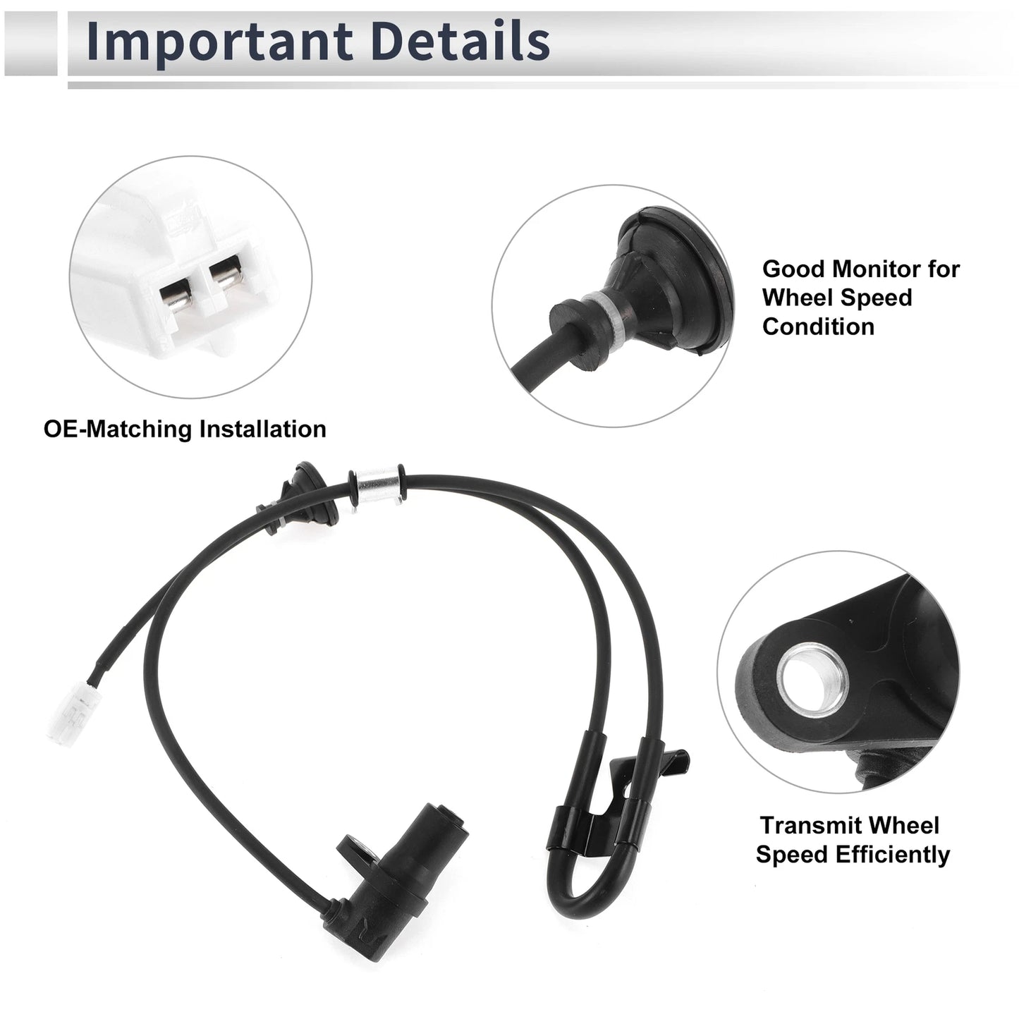 ABS Wheel Speed Sensor No. 8954648030 for Toyota Highlander (2004–2007) Rear Left