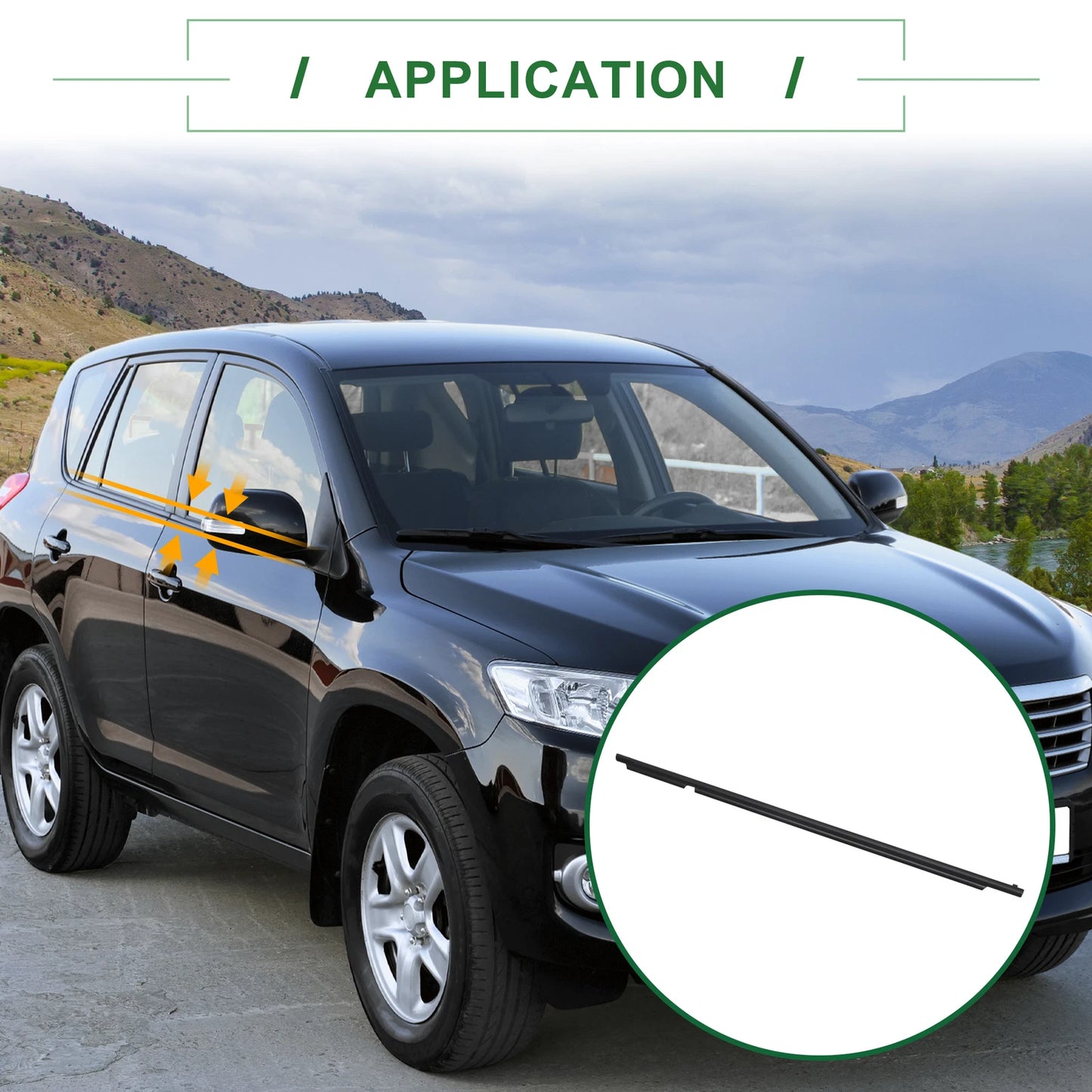 1pc Rear Left Weatherstrip Window Seal No. 757400R020 for Toyota Rav4 (2009–2012)