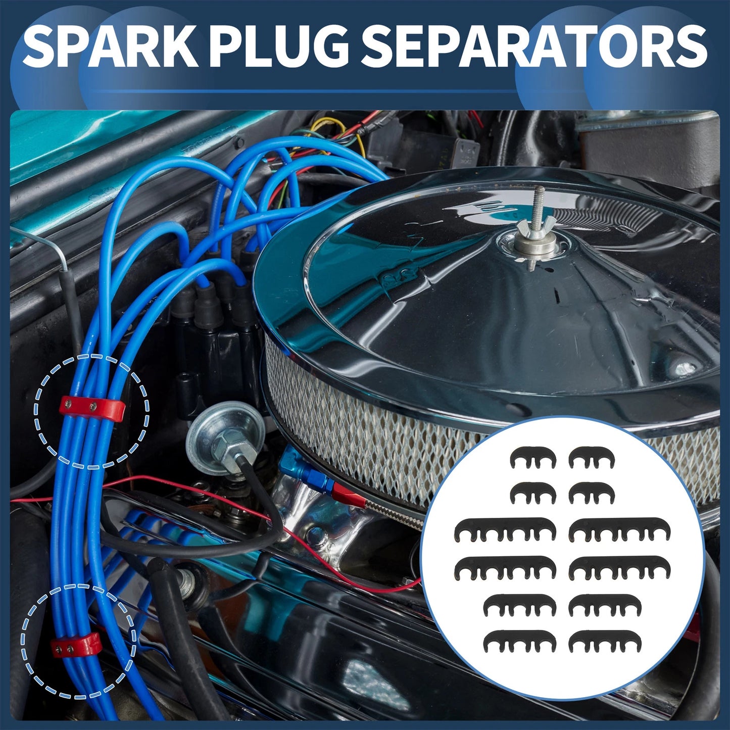 12pcs Spark Plug Wire Dividers for Ford Chevy (No Year Specified)