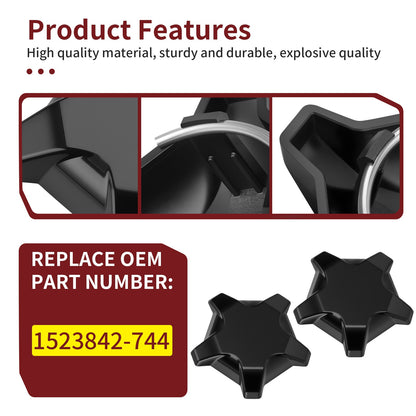 Set of 4 Matte Flash Black Rim Caps for Polaris RZR Turbo R (2022–2024)
