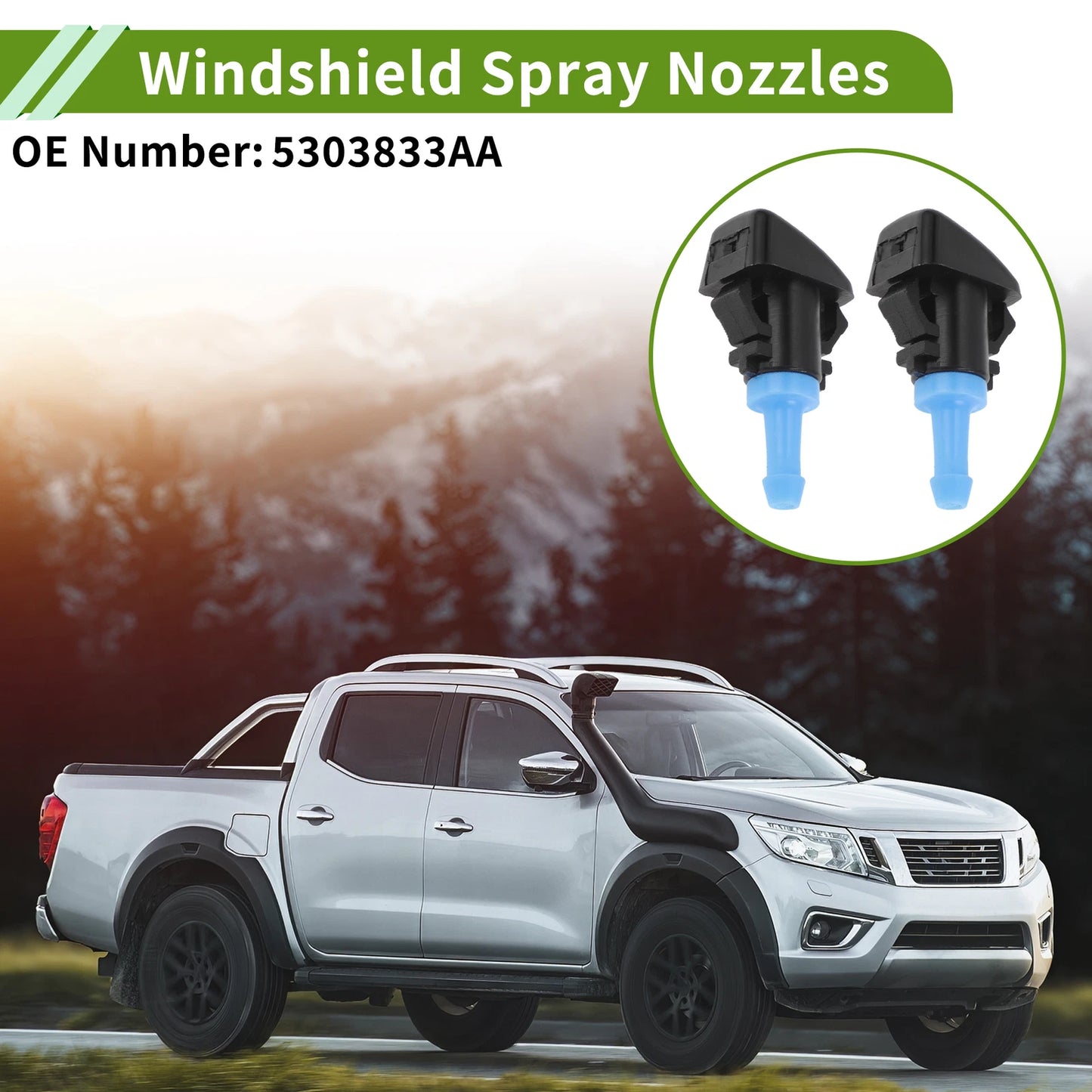 Windshield Washer Nozzle Set for Ram (No. 5303833AA)