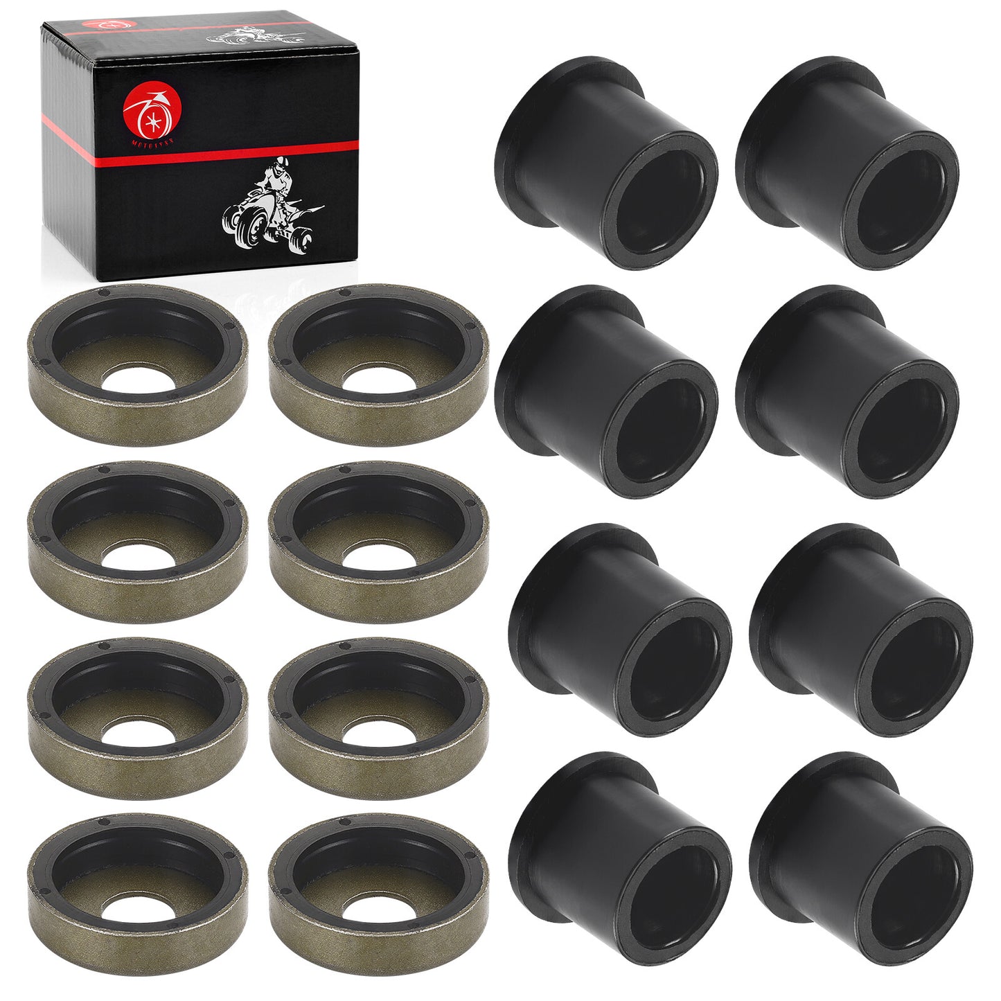 Set of 8 Front A Arm Bushing & Cap Kit for Polaris Outlaw 50 90 110 (2007–2021)