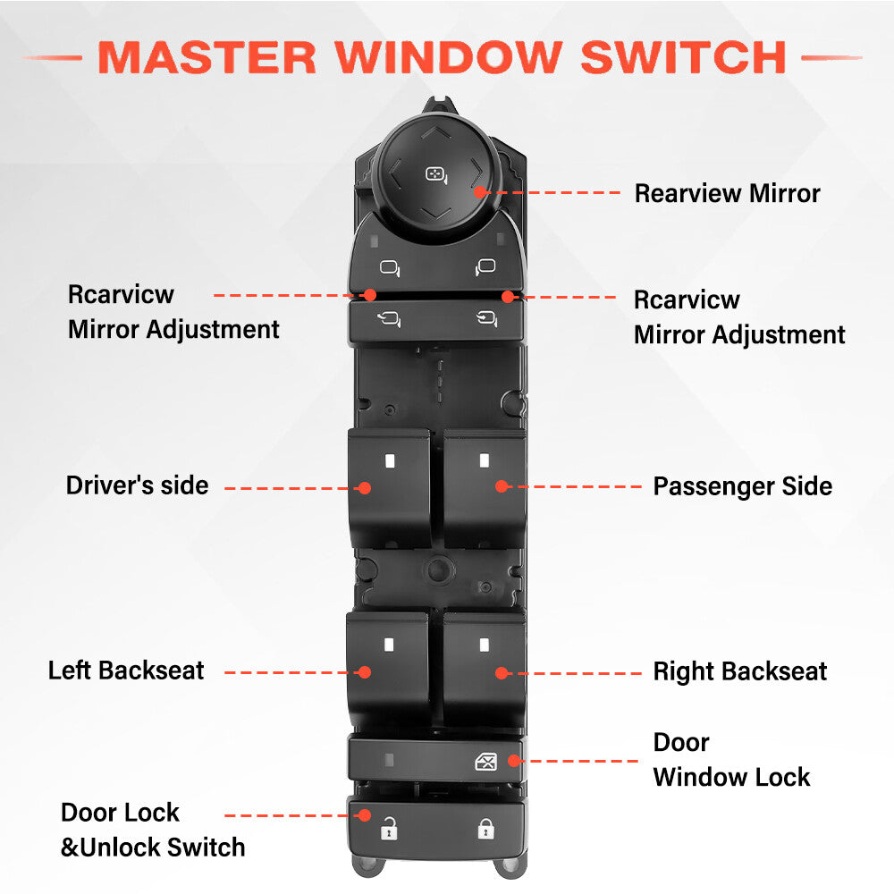 Power Window & Mirror Switch for Chevy Tahoe (2007–2014)