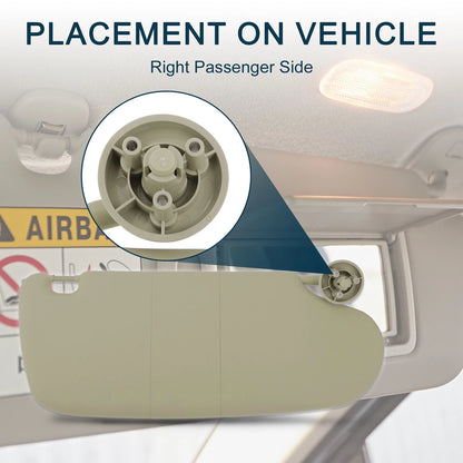 Right Passenger Side Sun Visor Assembly for Dodge Ram 1500 (2002–2005)