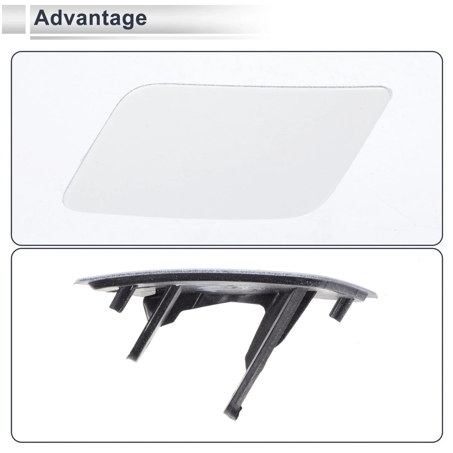Front Left Side Bumper Headlight Washer Nozzle Cover Cap for BMW 335i GT White