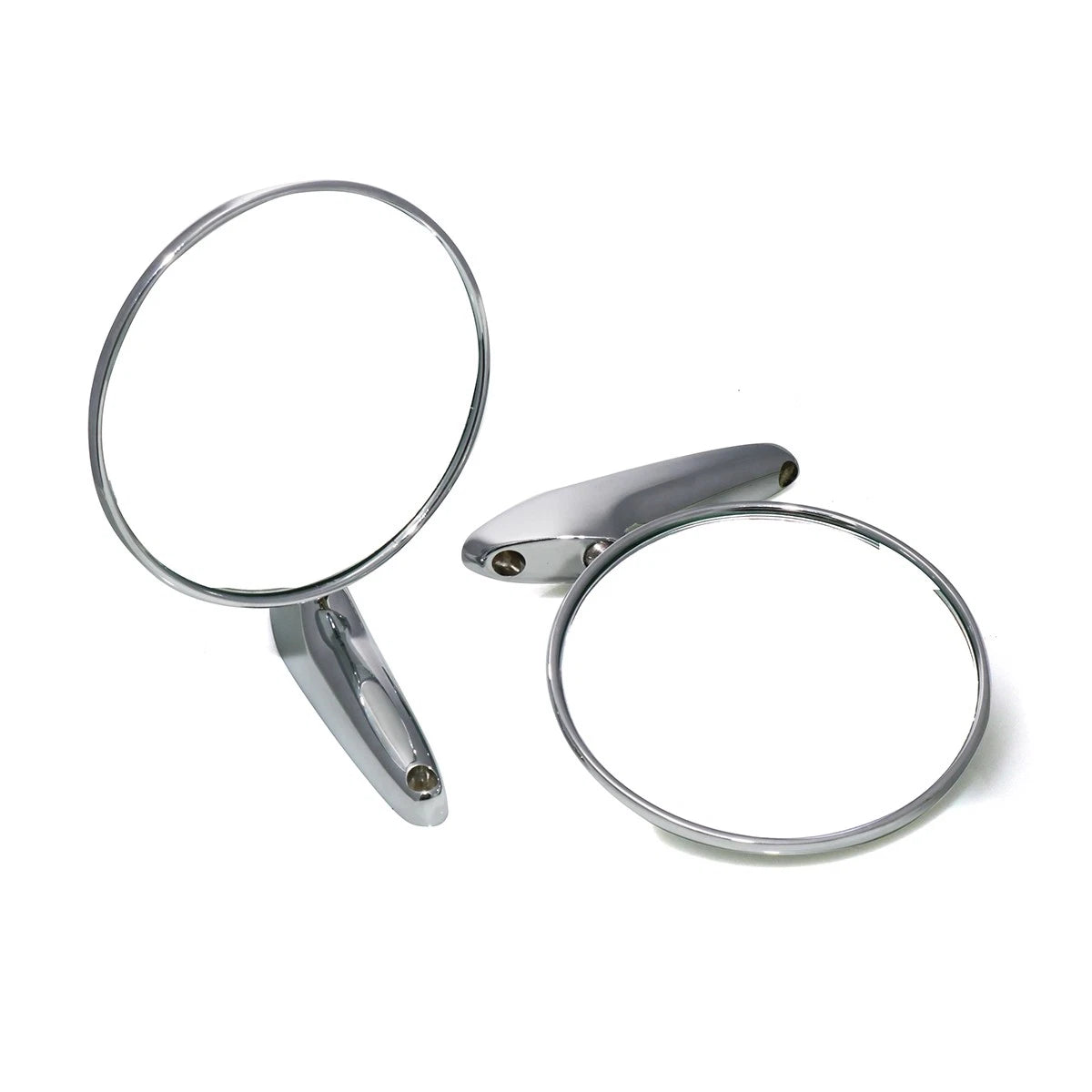 Set of 2 Round Stainless Fender Classic Door Mirrors