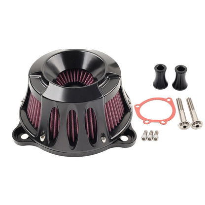 Black Air Cleaner Intake Filter for Harley Touring Road King Street Glide (2008–2016)