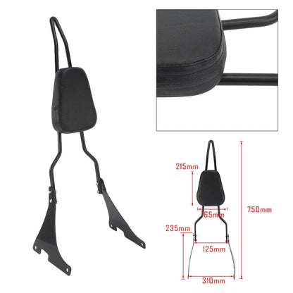Black Sissy Bar Backrest Pad for Harley Sportster XL 1200 (2004-2016)