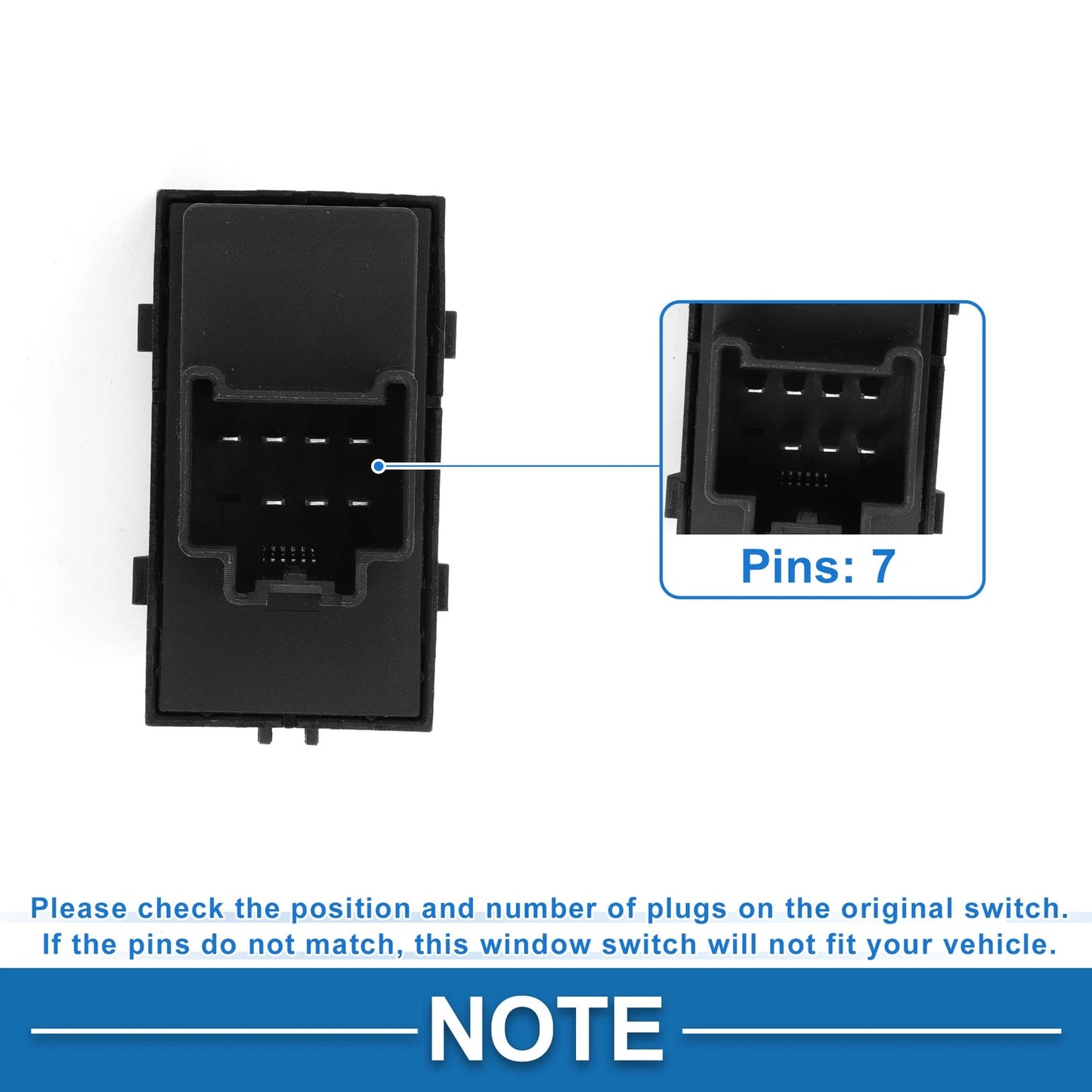 Rear Side Power Window Switch for Chevrolet Cruze Equinox Volt (2011–2019) No.13305368