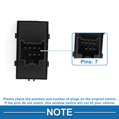 Rear Side Power Window Switch for Chevrolet Cruze Equinox Volt (2011–2019) No.13305368