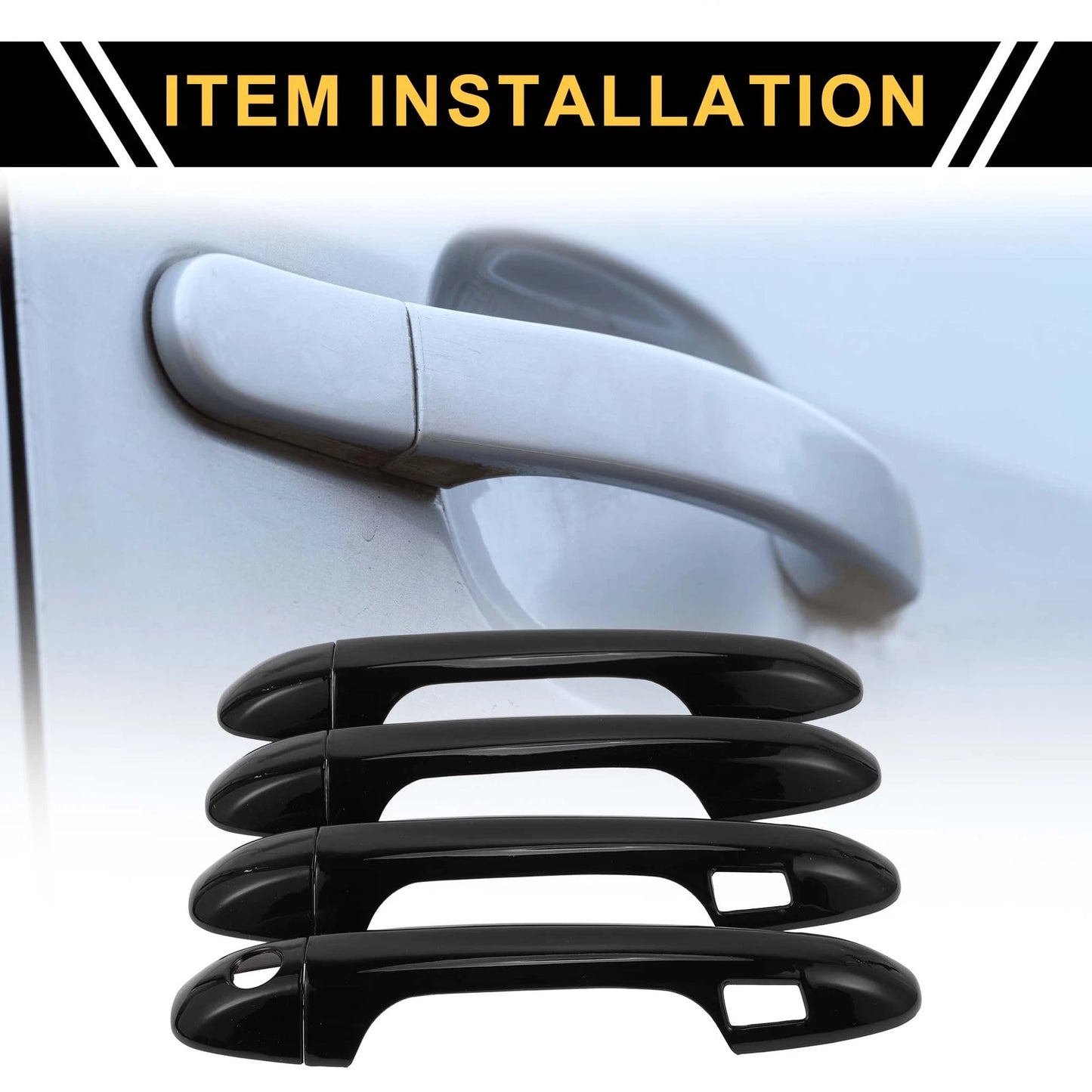 Set of 4 Exterior Door Handle Covers for Toyota Tacoma (2016–2023) Black