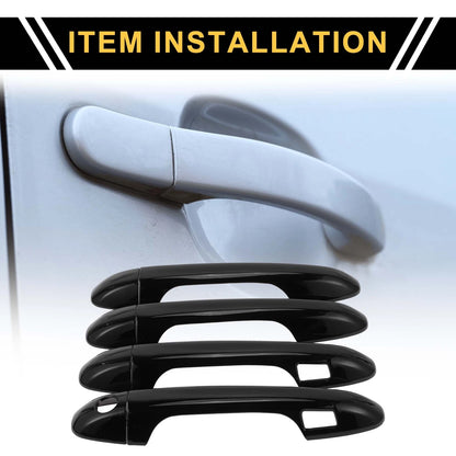 Set of 4 Exterior Door Handle Covers for Toyota Tacoma (2016–2023) Black