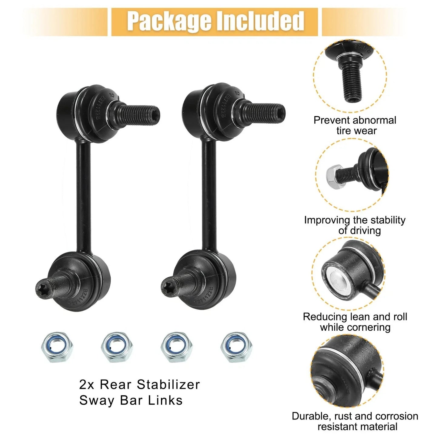 2 x Rear Sway Bar Links for Honda Civic (2001-2005)