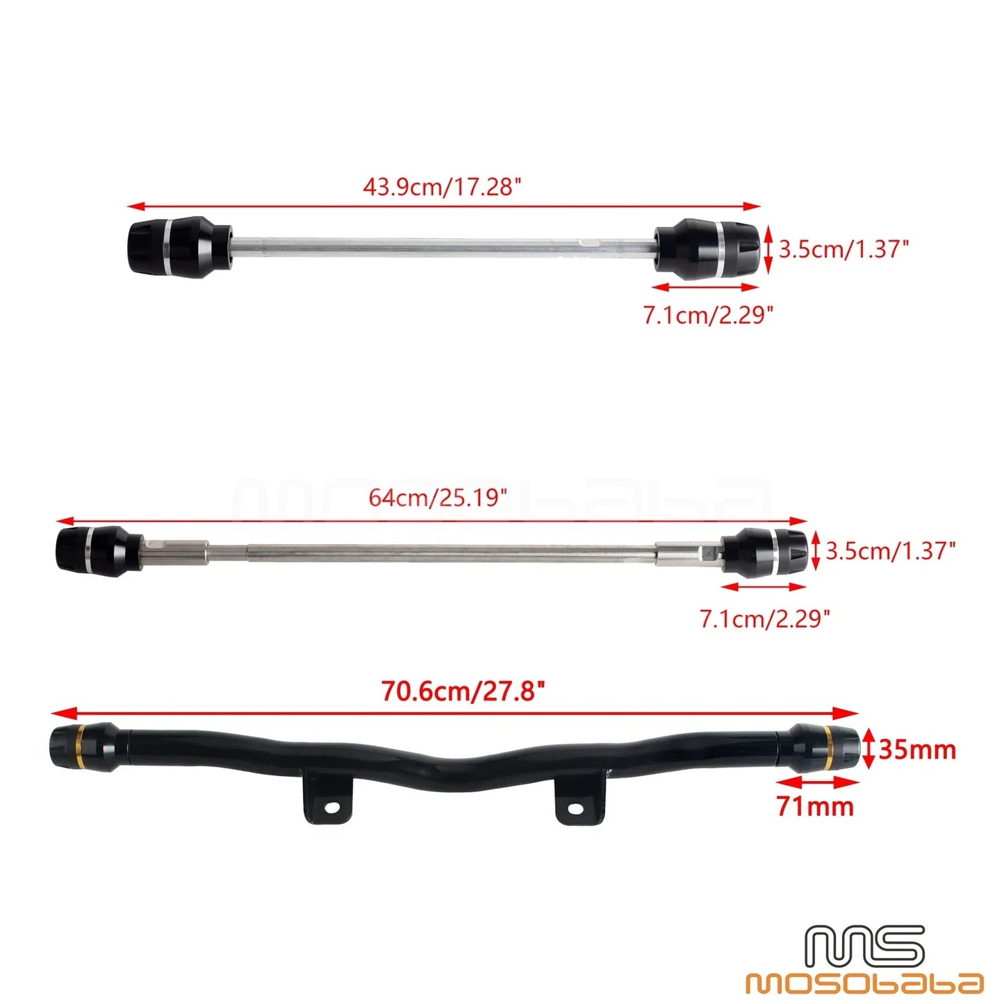 Highway Peg Crash Bar Axle Fork Slider for Harley Sportster (2004-2023)