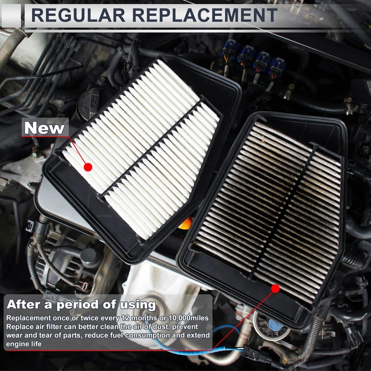 Car Engine Air Filter for Porsche 911 3.4L 3.6L (1999-2008) - 1 Pc