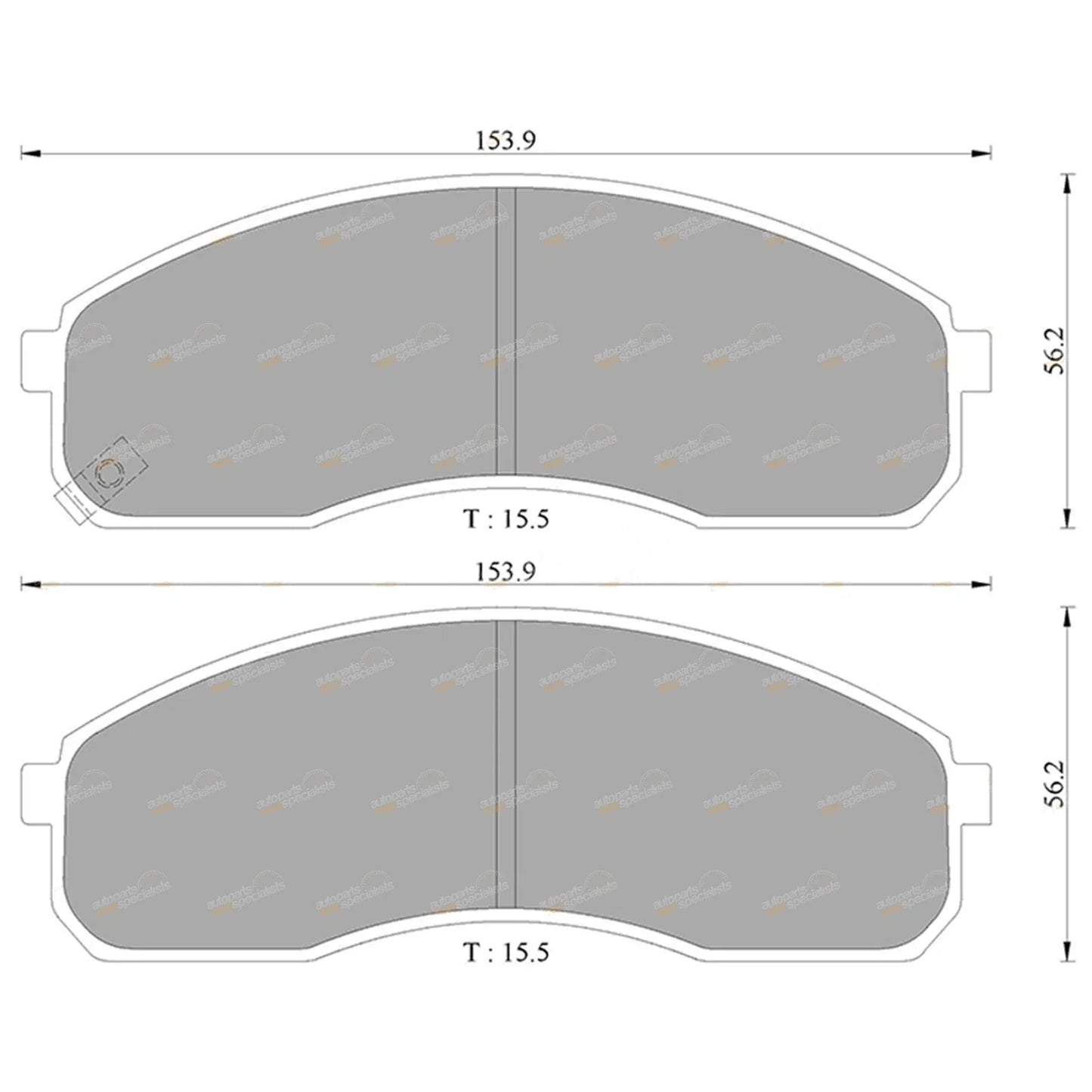 Front Disc Brake Pad Set Kia K2900 (2008-2014)