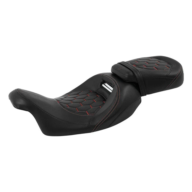 Driver Passenger Seat Backrest for Harley Road Glide (2014-2023) Red Stitching