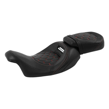 Driver Passenger Seat Backrest for Harley Road Glide (2014-2023) Red Stitching