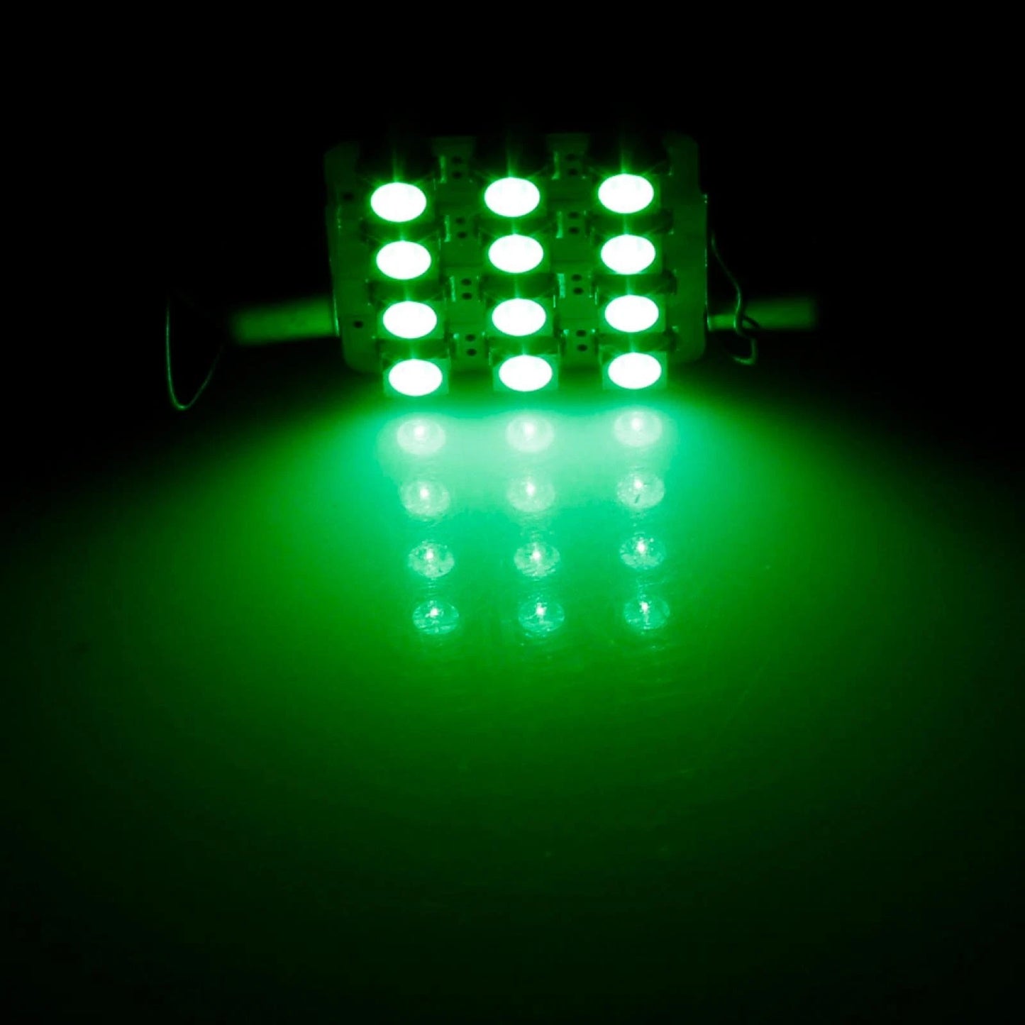 2X 36mm 12LED Green Festoon Map Light for Various Models (1210, DE3021, 3425)