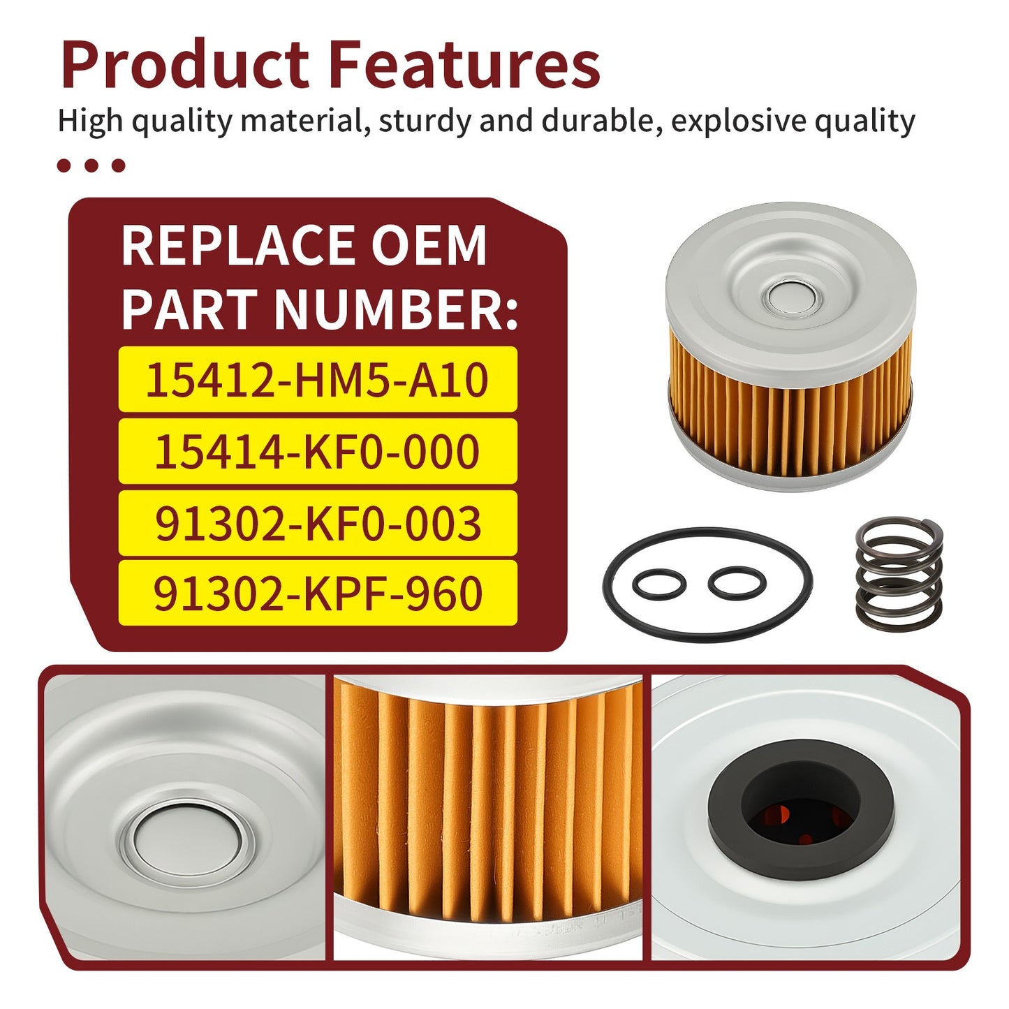 Oil Filter & Spring for Honda FourTrax 300 TRX300/FW (1998–2000)