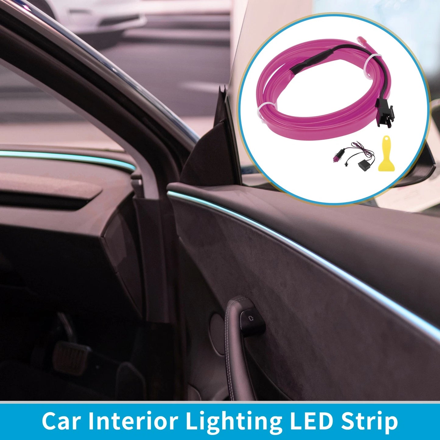 LED Strip Neon Wire Lighting for Car (12V) - Purple