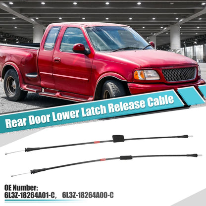 Set of 2 Rear Lower Door Latch Cables 6L3Z-18264A01-C for Ford F-150 F-250 (1997–2004)