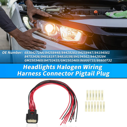 Headlights Halogen Wiring Harness Connector for Ram 1500 (2019–2021)