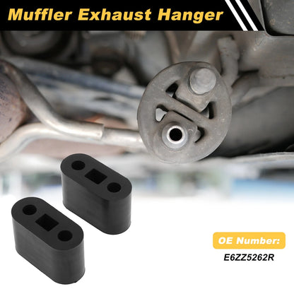 2X Muffler Exhaust Hanger for Mustang V8 (1986–2004) E6ZZ5262R Rubber Black