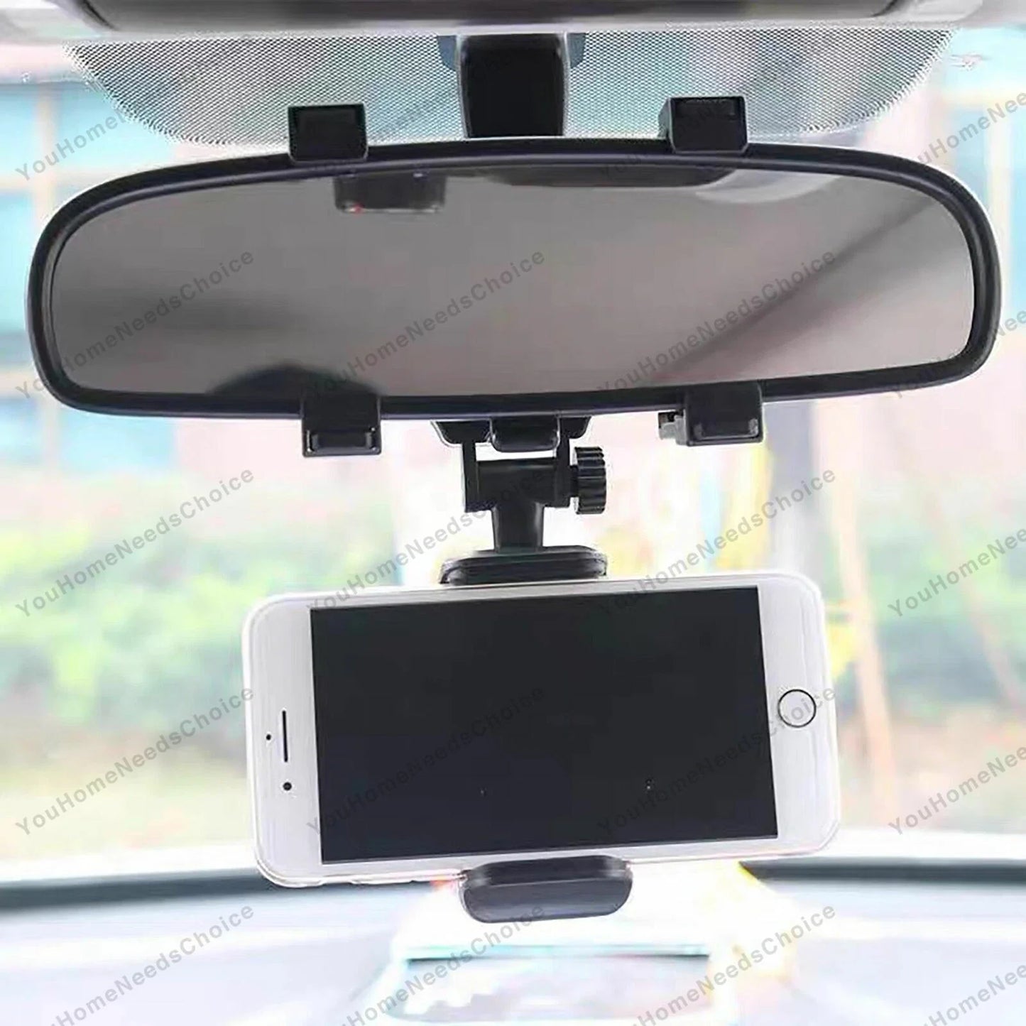 360° Rotation Phone Holder Rear-view Mirror Mount for Car Truck Smartphone GPS