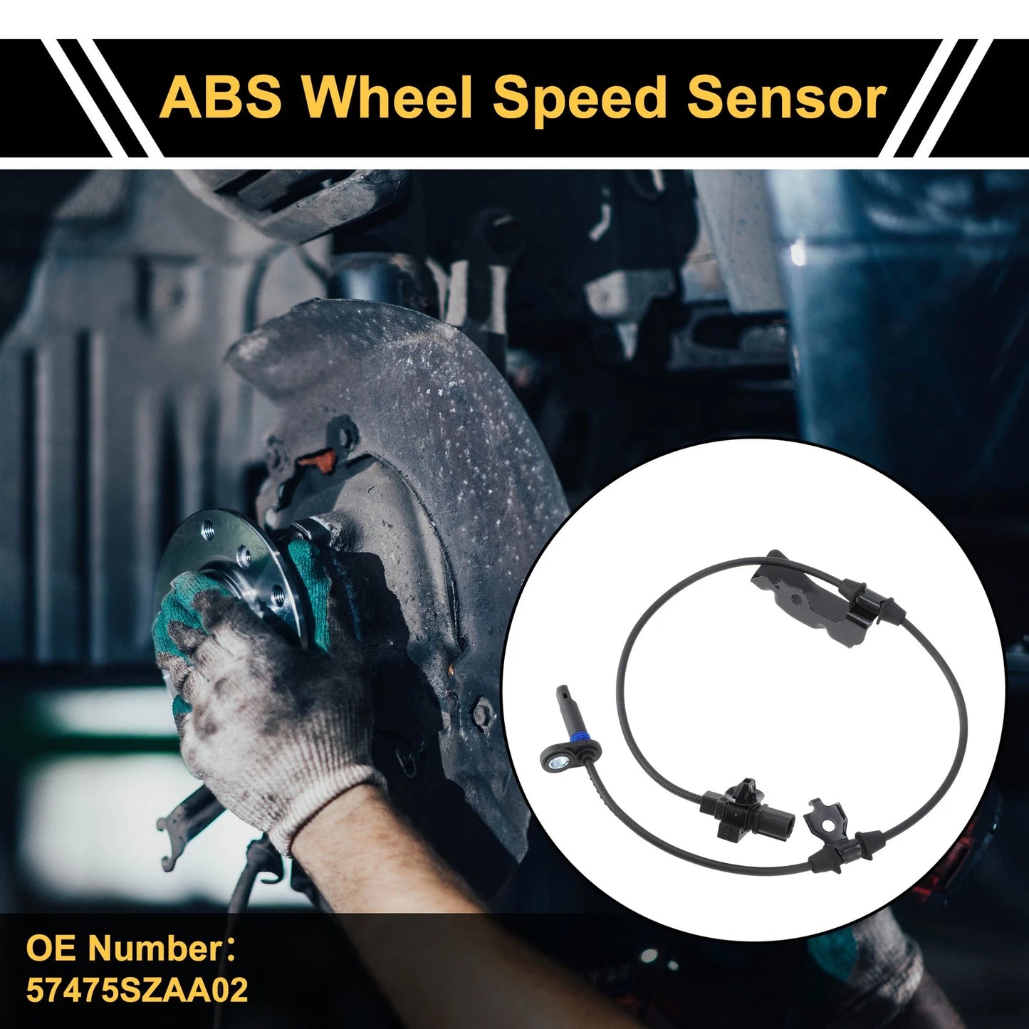 ABS Wheel Speed Sensor No. 57475SZAA02 for Honda Pilot (2009–2015) Rear Left