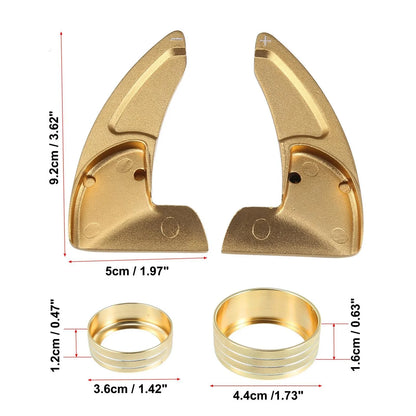 Gold Tone Inner Paddle Shifter AC Volume Knob Cover Ring for Dodge Charger