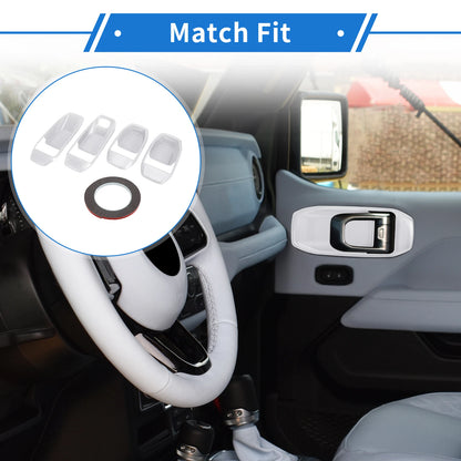 Set of 4 Door Bowl Cover Trim for Jeep Wrangler JL JLU (2018–2024) ABS White