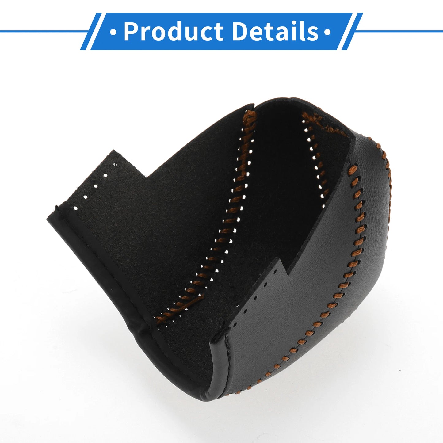 Set of 1 Gear Shift Knob Cover for Subaru Impreza (2017–2023) Black Brown Faux Leather