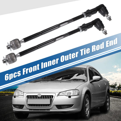 4 x Front Inner Outer Tie Rod End Links Kit for Chrysler 200, Dodge Dart