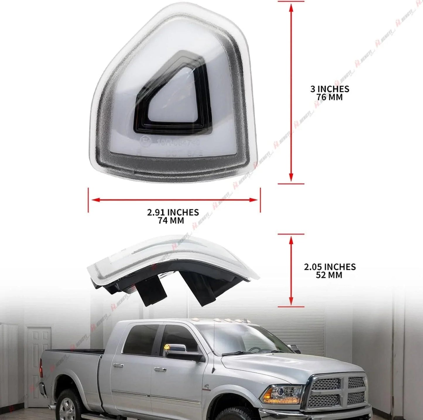 Clear Lens Amber LED Side Mirror Turn Signal Lights for Dodge Ram 1500 2500 3500
