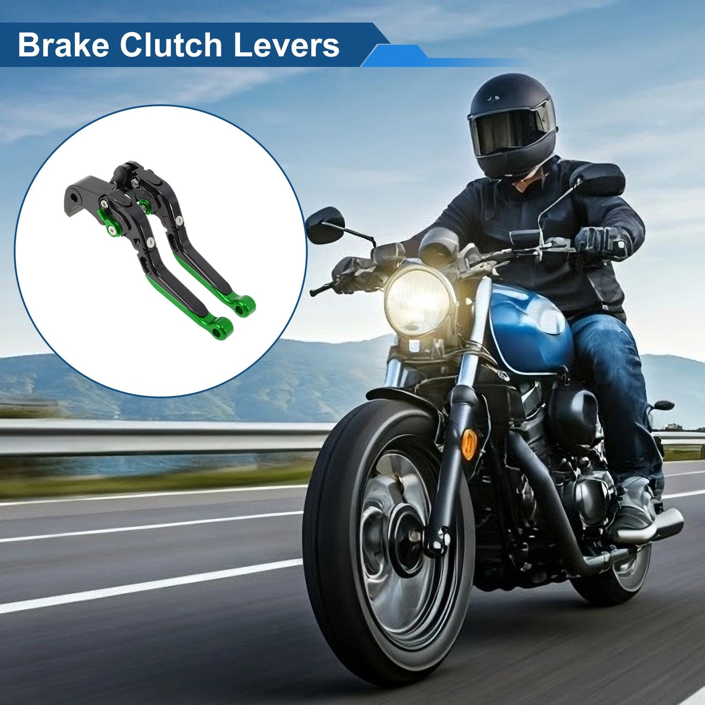 Short Long Brake Clutch Lever for Suzuki GSX-S1000/F/S/ABS (2015–2020) Black Green