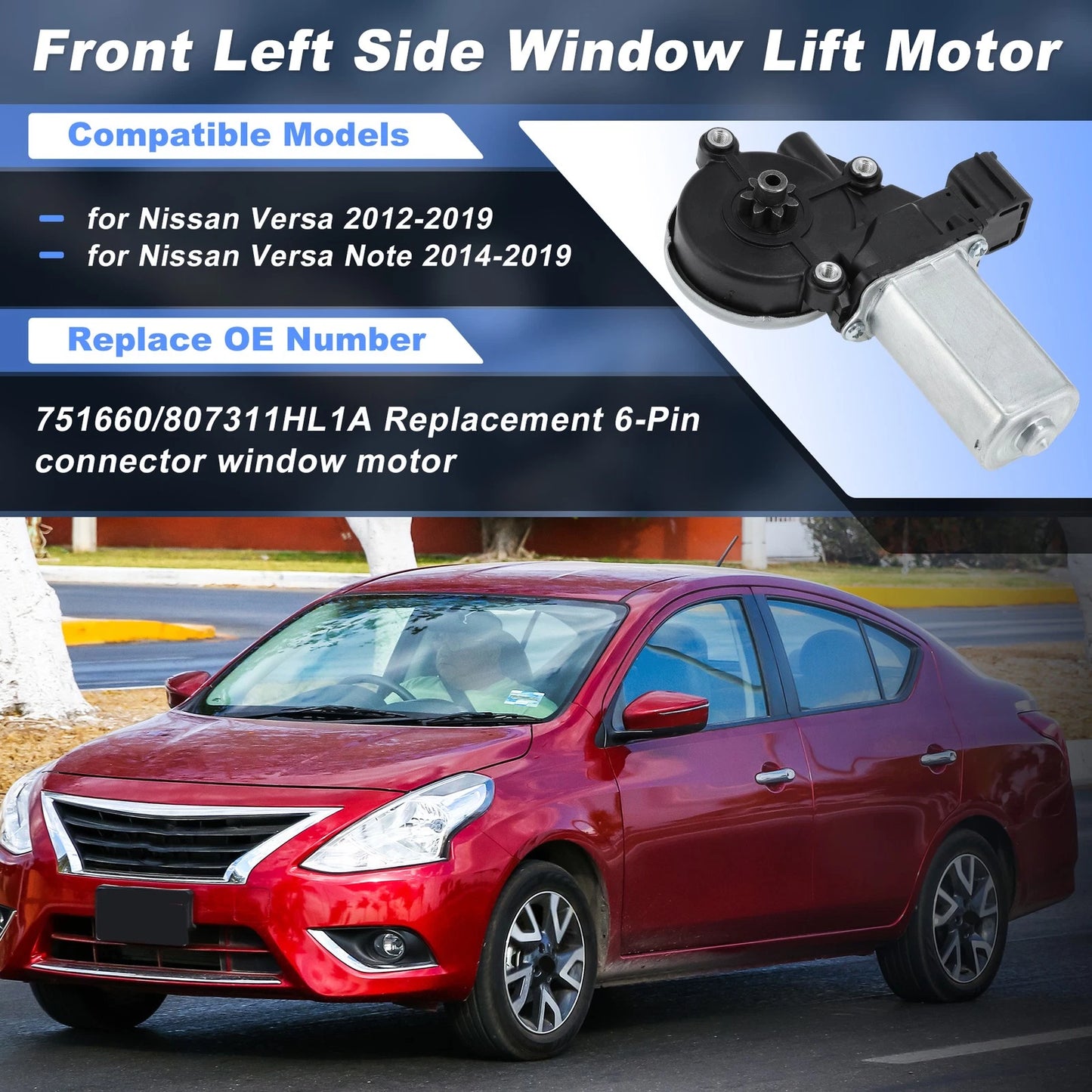 Power Window Lift Motor for Nissan Versa (2012–2019) No. 807311HL1A