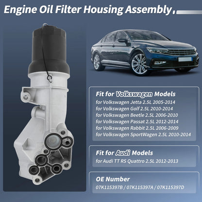 Engine Oil Filter Housing Assembly for VW Golf 2.5L (2010–2014) No. 07K115397B