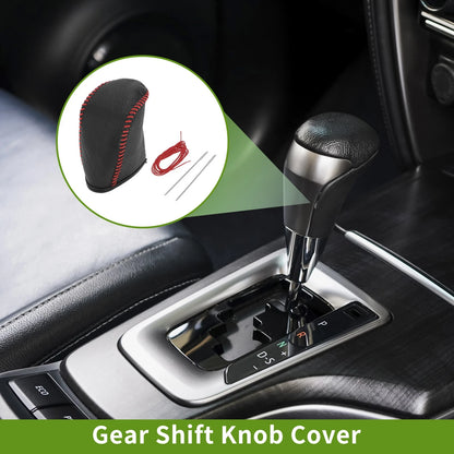 Gear Shift Knob Cover for Dodge Journey (2011–2020) Pebbled Black Red