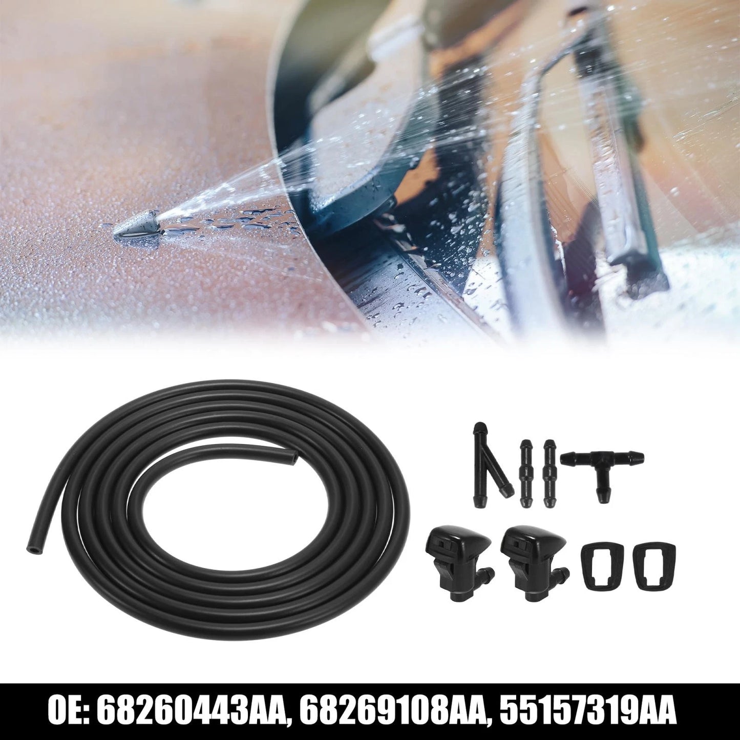 Front Windshield Washer Nozzles Kit for Jeep Grand Cherokee WK2 (2011–2021) 68260443AA