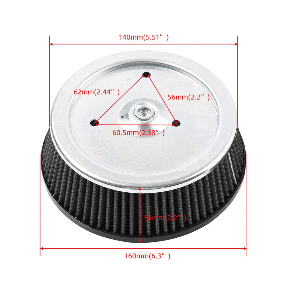 Air Cleaner Filter Intake for Harley Touring, Softail, Dyna, XL883, 1200 (99-15)