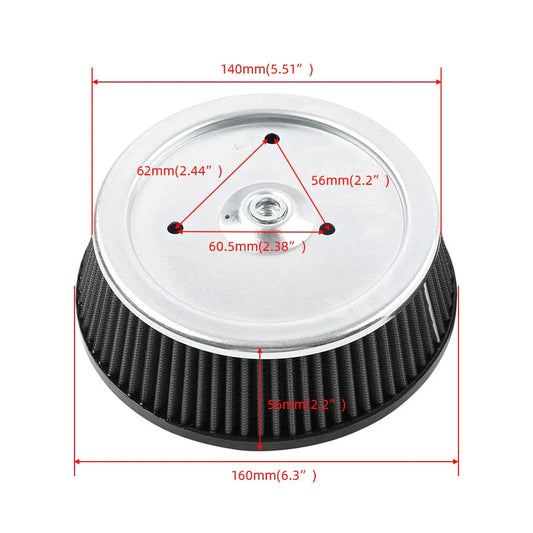 Air Cleaner Filter Intake for Harley Touring, Softail, Dyna, XL883, 1200 (99-15)